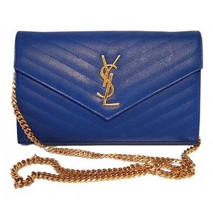 Authentic YSL Chain wallet (blue)